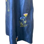 Eshakti Wayward Fancies Floral Embroidery Dupioni Empire Midi Dress Navy Size SM Photo 4
