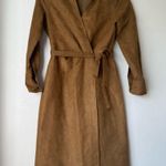 Banana Republic  Vegan Suede Horse Hair Brown Knee Length Wrap Dress Petite 0P Photo 1