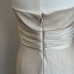 Cache Pale Gold Shimmer Pleated Skirt Jersey Halter Maxi Evening Gown Size 8 Photo 6