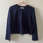 Tory Burch Navy Blue Lace Detail Women's Top M Photo 0