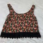 Tobi Floral Cropped Tank Top With Lace Trim Photo 1