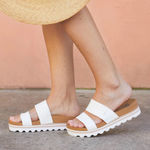 REEF  Cushion Vista Hi Women's White Slide Sandals Photo 0