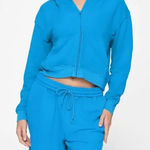 SKIMS Light French Terry Zip Up Hoodie Size Small in Mykonos Photo 0