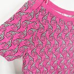 NEW Boden Size 6 Georgia Pink Novelty Giraffe Print Short Sleeve T Photo 4