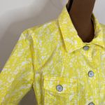 CAbi yellow floral print light cotton blend utility cargo field jacket size S Photo 7