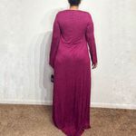 Michael Lauren  Burgundy Deep V-Neck Jersey Maxi Dress Sz L NWT Photo 9