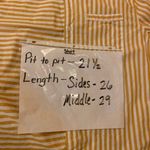 Free Assembly button down top Medium White Mustard Yellow Stripes long Photo 3