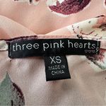 Three Pink Hearts  Dress Womens XS Floral‎ Print Maxi Pink High Low Hem Ruched Photo 9