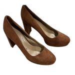 Naturalizer Womens  Berlin Tan Faux Suede Slip On Block Heel Pumps Size 11 M Photo 1