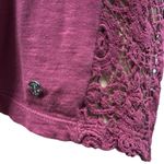 Jag jeans Jag Crocheted Lace Back 3 Quarter Button Tab Sleeve Shirt Top Tunic Top Medium Photo 3