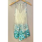 Lulus NWT Promise of Romance Floral Satin Lace Sleeveless Lounge Romper Photo 3