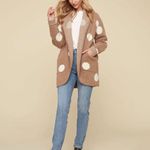 Charlie B polka dot cardigan sweater in honey Tan Size M Photo 2