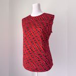 Susan Lawrence Vintage Y2K  Red Abstract Print Lightweight Sleeveless Blouse Photo 1