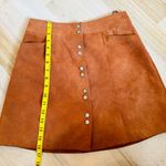 Intermix genuine goat leather brown retro A-line mini shirt Photo 7