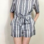Banana Republic NWT  Cotton-Linen Romper Womens Size 0 Blue White Nautical Stripe Photo 0