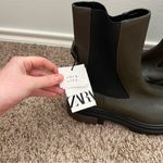 ZARA  Chelsea brown leather ankle boots lug sole NWT Photo 2