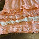 L&B  Embroidered Eyelet Tiered Top Ruffle Flare Bell Sleeves XL XXL 3/4 Sleeve Photo 7