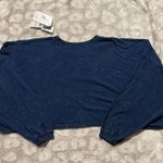 Zoozatz NWT University of Notre Dame Cropped Oversize Washed Long Sleeve Shirt Photo 7