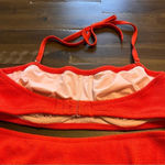 Shade & Shore  Orange Crinkle Textured Halter Bikini Plus Size XL 38D Swimsuit Photo 3