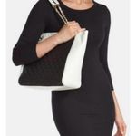 Tory Burch  fleming black white genuine leather quilted tote bag Photo 0