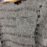 Ryu  Angora Wool Blend Distressed Open Knit Sweater Gray M Photo 2