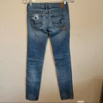 American Eagle AEO Distressed Patched Colorful Factory Stitching Skinny Jeans Photo 5