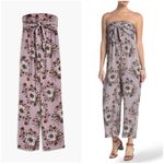 Madewell  Strapless Tie-Front Jumpsuit in Painted Blooms Violet Dusk Photo 2