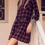 Current/Elliott Current/Elliot Drop Waist Plaid Button-Up Dress Photo 0