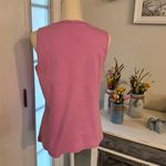 Quacker Factory linen button down long sleeve shirt with matching tank Pink Size M Photo 5
