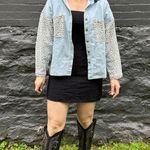 None Denim Jacket Leopard Print Size Small Photo 1