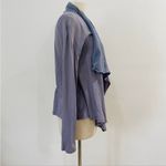 Velvet 100% cotton wrap open shirt/ cardigan NWT Blue Photo 2