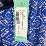 Skies Are Blue Burke Keyhole Knit Halter Top Tie Back Blue & Coral S NWT Photo 4