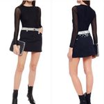 Alice + Olivia  Good High Rise Denim Skirt Bandana Patchwork 29 Black Photo 1