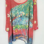 Leoma Lovegrove Top Womens XXXL Christmas Palm Tree Artsy Holiday Beach Florida Red Size undefined Photo 0