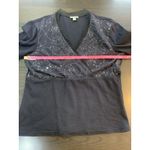 J.Jill Floral Embroidered Sequins Shirt Womens Petite Small SP Crossover READ Photo 7