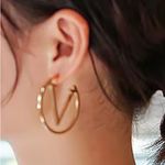 V Gold Hoop Earrings Photo 3