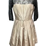 Taylor Dress Women 6 Black Champagne Lace Pleated A Line Formal Cocktail Holiday Photo 1