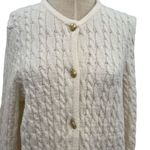 J.Crew  Odette Cable-knit Sweater Lady Jacket in Cotton-Blend Bouclé Ivory Small Photo 4