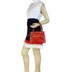 VINTAGE CIRCA 1960’S JANA RED LEATHER KISS LOCK SATCHEL BAG W/CHANGE PURSE Photo 2
