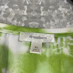 Dress Barn Green & White Tie Dye Stripe Silky Feel Blouse - Size XL - Scoop Neck Photo 3