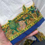 New Khaadi Floral Embroidered Tunic Indian White Blue Kurta Size 14 Photo 9