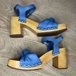 Sam & Libby  Cassia Wood Heel Sandal Blue Studded Sandals Women’s Size 8 Photo 7