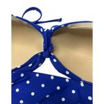 Cacique Simply  Royal Blue & White Polka Dot No Wire Halter Bikini Top Sz 20 New Photo 5