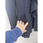 ZARA  Frock Ruffle Coat Women Medium Navy Blue Nautical Whimsigoth Dark Feminine Photo 6