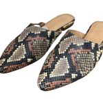 Madewell  Remi Slides Snakeskin Print Pointed Toe Mules Flat Loafers Shoes Size 9 Photo 0