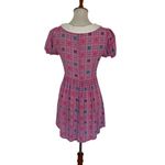 Dolls Kill  Care Bears Dress Small Pink Plaid Skater Puff Sleeve Y2K‎ Photo 4