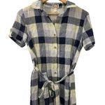Mo:Vint New York Dress Women's XS Blue Plaid Button Photo 1