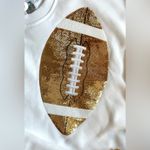 QUEEN OF SPARKLES Women’s White Sequin Football Soft Sweatshirt Size‎ Small Size M Photo 3