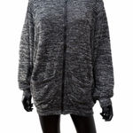 Michael Kors Michael Sherpa Lined Hoodie Zip Up Jacket Gray Soft Knit Women M Photo 0