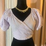Sim & Sam Size M Gingham Wrapped V Neck Crop Photo 0